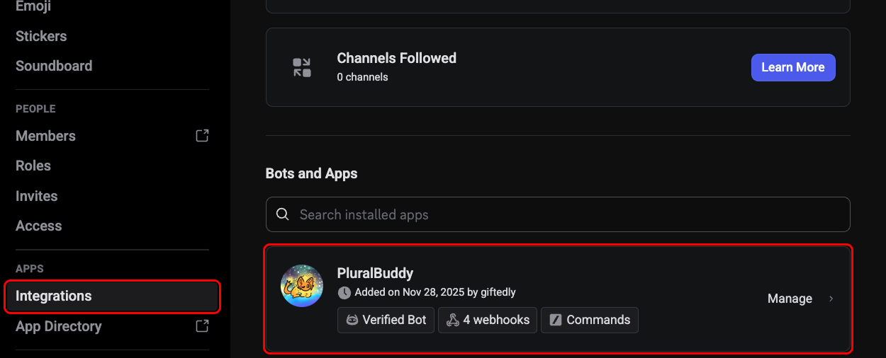 Integration Settings Step 1